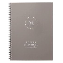 Caderno Espiral Notebook Monograma Brown Elegant Professional 80 p