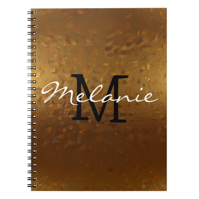 Caderno Espiral Notebook monograma glamouroso para ela (Frente)