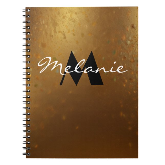 Caderno Espiral Notebook monograma glamouroso para ela (Frente)