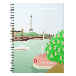 Caderno Espiral Notebook Monograma Paris Cityscape (80 Páginas B&W