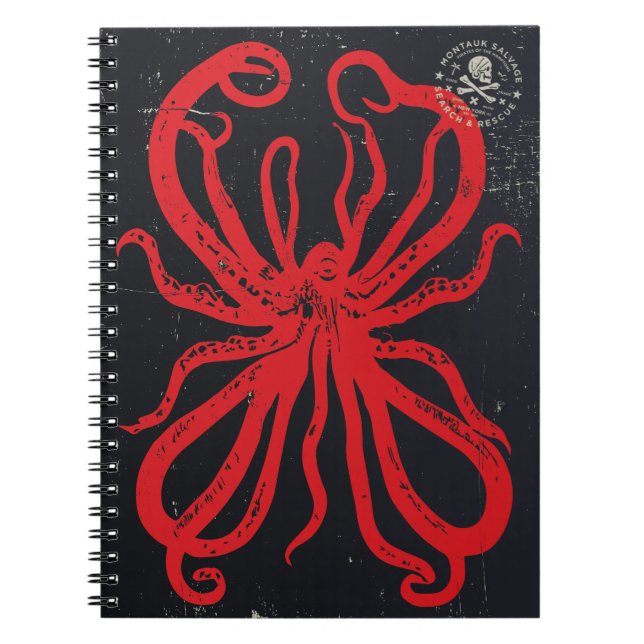 Caderno Espiral Notebook Montauk Salvage Co. Red Sea Monster (Frente)