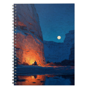 Caderno Espiral Notebook Moonlit Canyon Campfire