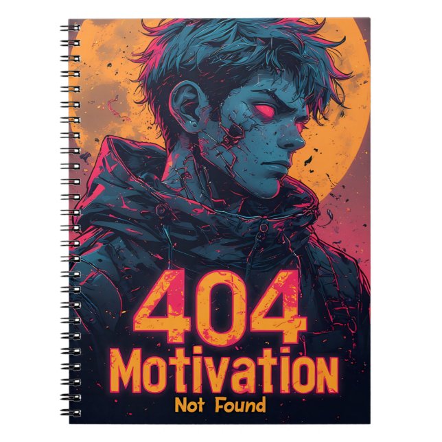 Caderno Espiral Notebook Motivation 404 para o futuro - Design de  (Frente)
