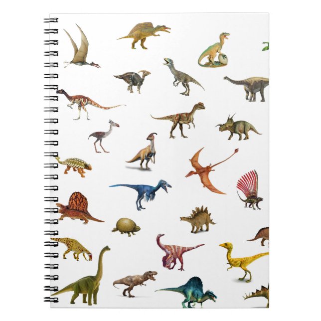 Caderno Espiral Notebook mundial pré-histórico de dinossauros (Frente)