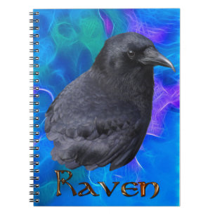 Caderno Espiral Notebook Mystic Raven Portrait Celtic Pagan Art