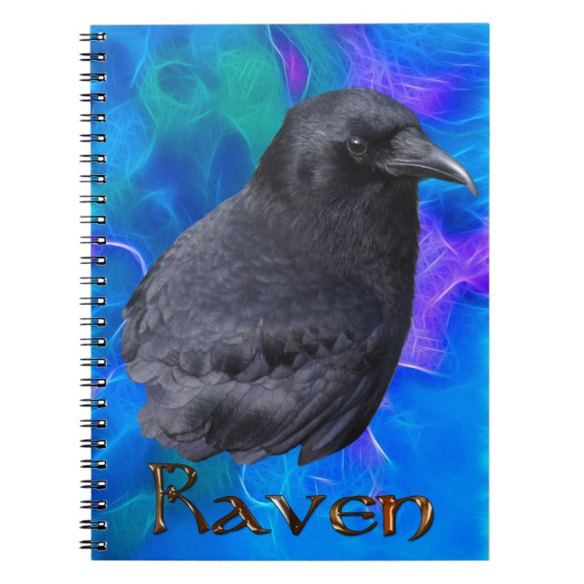 Caderno Espiral Notebook Mystic Raven Portrait Celtic Pagan Art (Frente)
