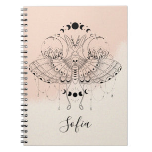 Caderno Espiral Notebook Mystical Moth Celestial Butterfly