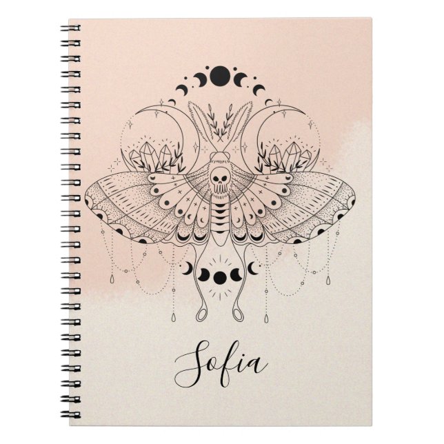 Caderno Espiral Notebook Mystical Moth Celestial Butterfly (Frente)