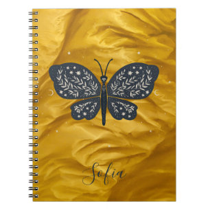 Caderno Espiral Notebook Mystical Moth Celestial Butterfly