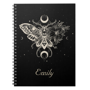 Caderno Espiral Notebook Mystical Moth Celestial Butterfly