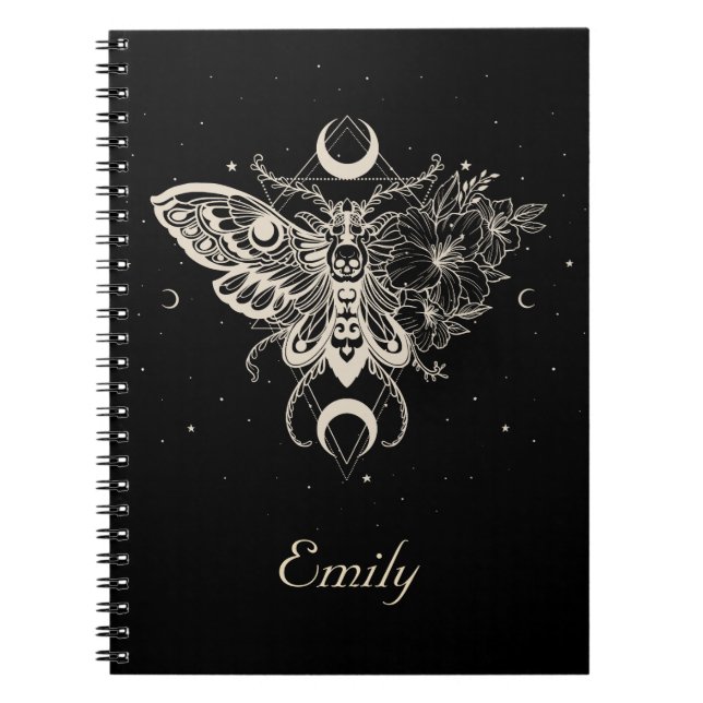 Caderno Espiral Notebook Mystical Moth Celestial Butterfly (Frente)
