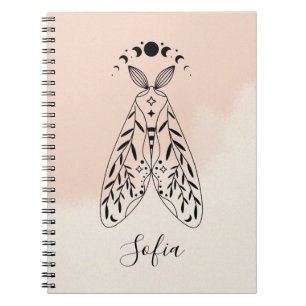 Caderno Espiral Notebook Mystical Moth Celestial Butterfly