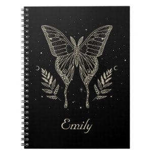 Caderno Espiral Notebook Mystical Moth Celestial Butterfly
