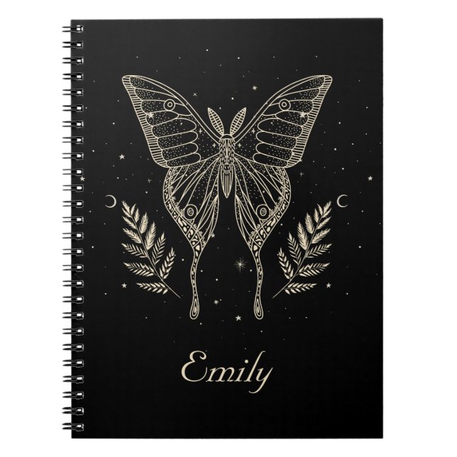 Caderno Espiral Notebook Mystical Moth Celestial Butterfly (Frente)