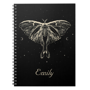 Caderno Espiral Notebook Mystical Moth Celestial Butterfly