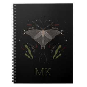Caderno Espiral Notebook Mystical Moth Ouro Butterfly