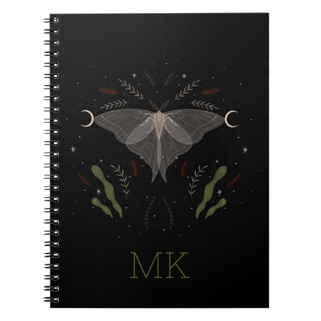 Caderno Espiral Notebook Mystical Moth Ouro Butterfly (Frente)