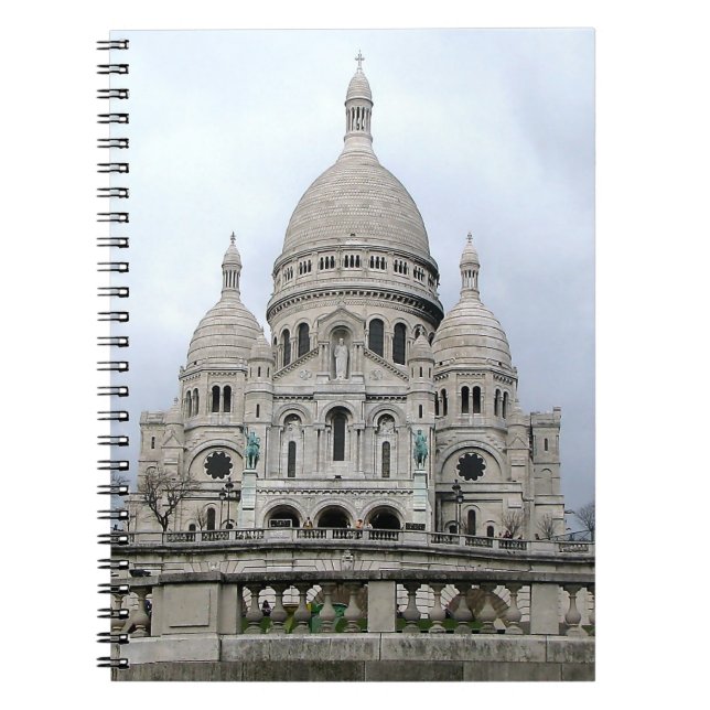 Caderno Espiral Notebook na moda com Sacre Coeur de Paris (Frente)