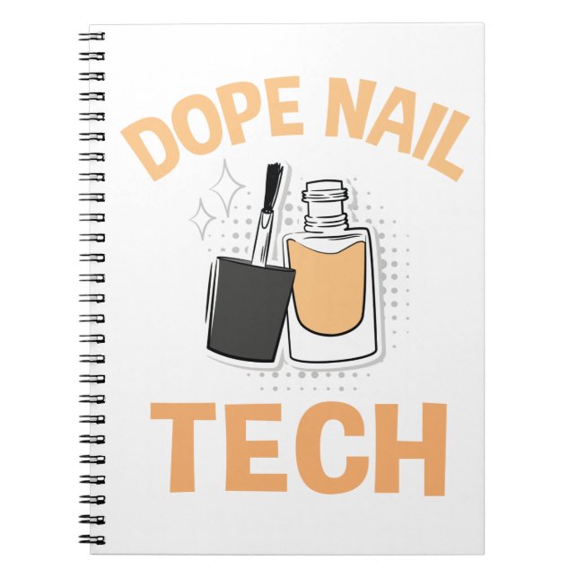Caderno Espiral Notebook Nail Tech Manicurist, Nail Polonês Design (Frente)