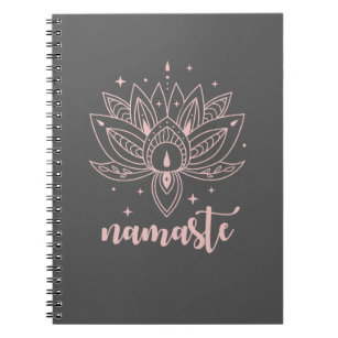 Caderno Espiral Notebook Namaste Lotus Flower