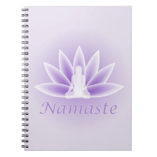 Caderno Espiral Notebook Namaste Yoga Lotus Flower Violet