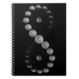 Caderno Espiral Notebook negro infinito de fase lunar