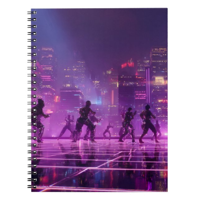Caderno Espiral Notebook Neon Cyber City Dance (Frente)