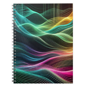 Caderno Espiral Notebook Neon Digital Wave