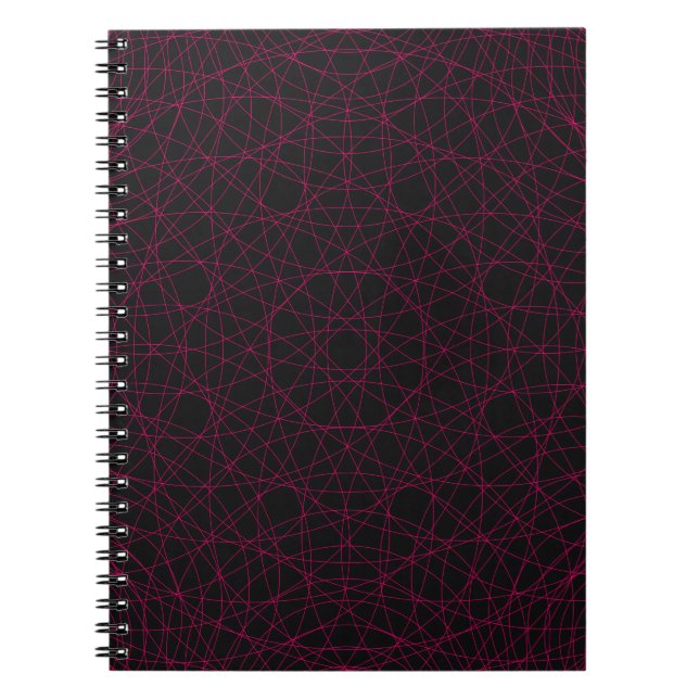 Caderno Espiral Notebook Neon Pink Web Patterno - Personalizável (Frente)