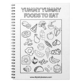 Caderno Espiral Notebook neutro de comida