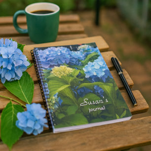 Caderno Espiral Notebook Nikko Blue Hydrangea Flower Spiral