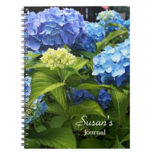 Caderno Espiral Notebook Nikko Blue Hydrangea Flower Spiral