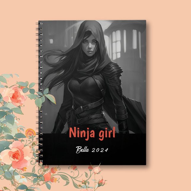 Caderno Espiral Notebook Ninja Girl personalizado (Criador carregado)