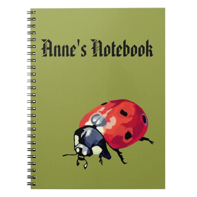Caderno Espiral Notebook Nome Ladybug (Frente)