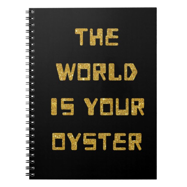 Caderno Espiral Notebook - O mundo é sua ostra (Frente)