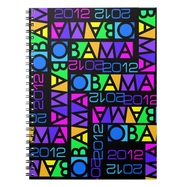 Caderno Espiral Notebook OBAMA 2012 colorido (Frente)