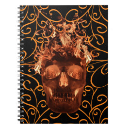 Caderno Espiral Notebook Oral Flame Skull Spiral