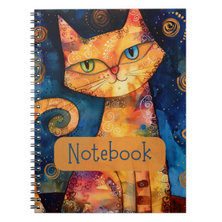 Caderno Espiral Notebook Orange Cat