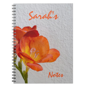 Caderno Espiral Notebook Orange Fressia Personalizado