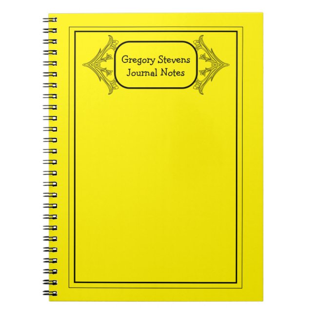 Caderno Espiral Notebook Ornamental Preto (Frente)