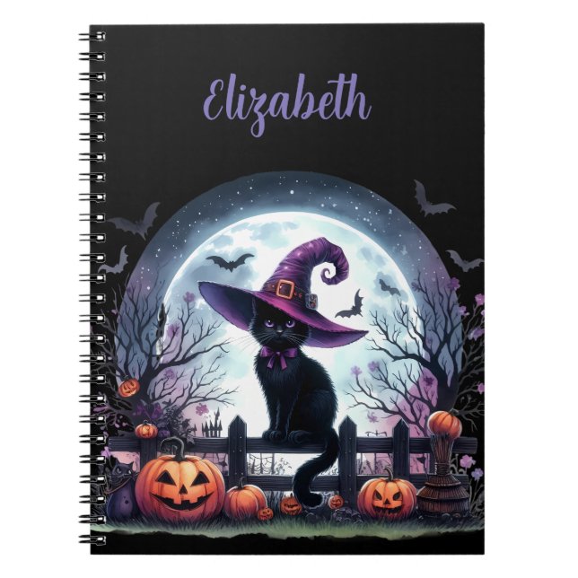 Caderno Espiral Notebook ou Diário de Halloween personalizado (Frente)