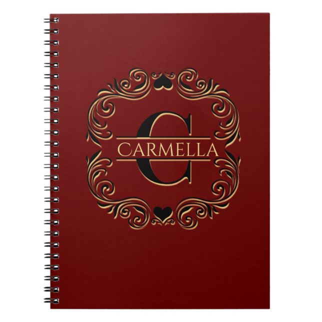 Caderno Espiral Notebook ou Diário de nome personalizado (Frente)