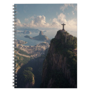 Caderno Espiral Notebook Ouro Pico Rio Skyline