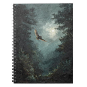 Caderno Espiral Notebook Owl Moonlit Forest