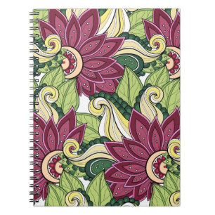 Caderno Espiral Notebook P4 Flores E Roteamento