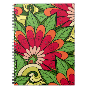 Caderno Espiral Notebook P6 Flores E Roda