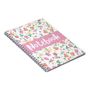 Caderno Espiral notebook padrão de flores