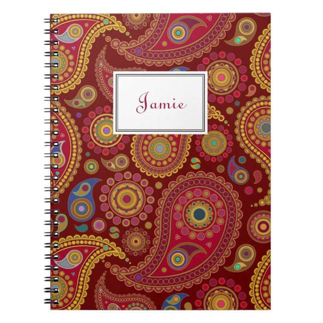Caderno Espiral Notebook Paisley Exótico (Frente)