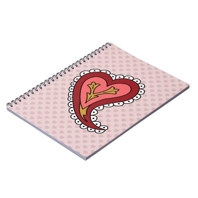 Caderno Espiral Notebook Paisley Heart (Left Side)