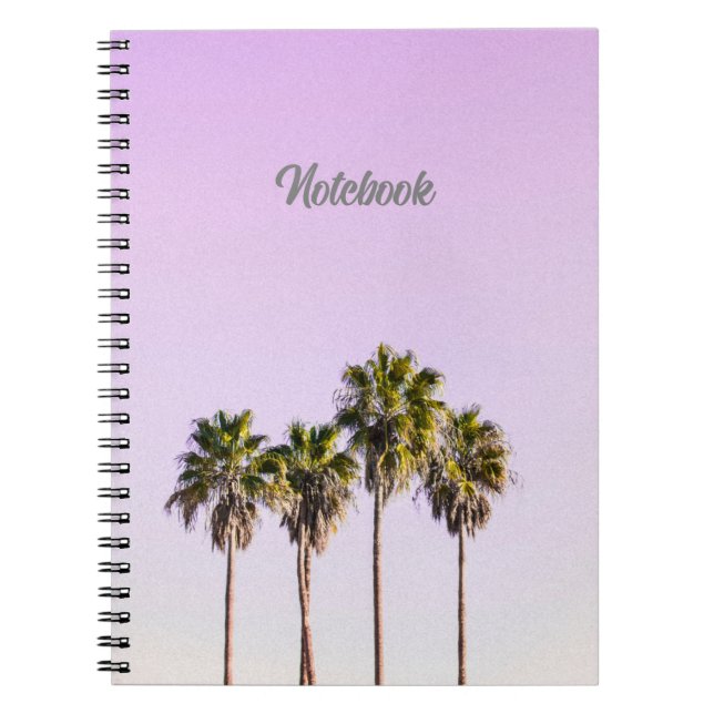 Caderno Espiral Notebook Palm Trees Art Impressão Spiral (Frente)